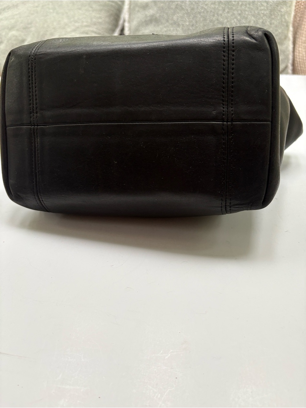 Vintage Coach Mini Waverly Tote 4133 Black Leather, Brass Hardware - Very Good! - Picture 5 of 8